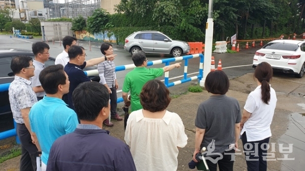 영통구는 관련 부서장과 합동으로 사업추진 상황 현장점검을 실시했다.(사진=영통구청)
