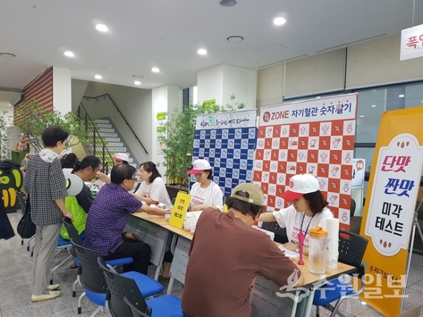 지난해 열렸던 용인시의 심뇌혈관 예방 캠페인 모습.(사진=용인시)