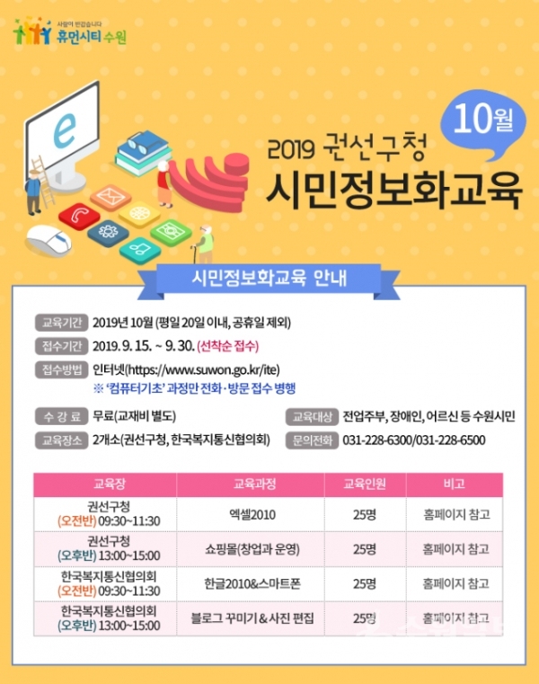 2019 권선구청 시민정보화 교육 포스터.