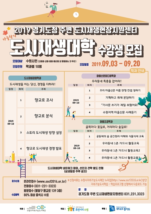 ‘2019 경기도청 주변 도시재생대학 2학기 과정’ 포스터.