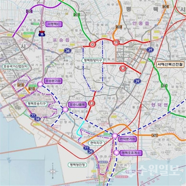 화양지구 광역교통개선사업 계획도.(자료=평택시)