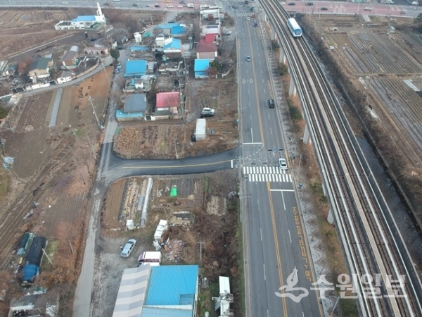 용인시 관내 관곡마을 진입로 설치 모습.(사진=용인시)