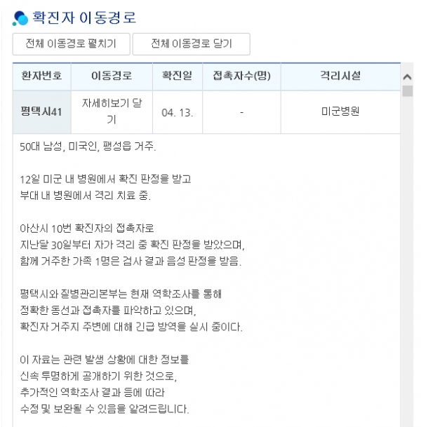 평택시 홈페이지 캡처.
