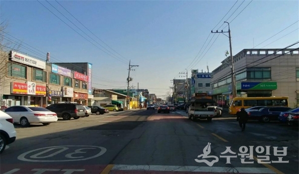 간판개선사업이 진행될 평택시 오성면 거리.(사진=평택시)