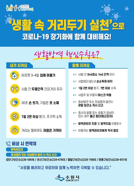 생활 속 거리두기  안내 포스터.