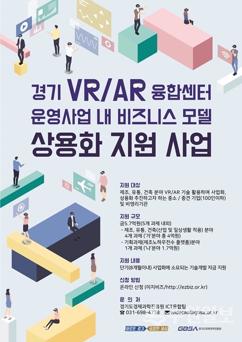 VR/AR 융합비즈니스 모델 상용화 지원 홍보 포스터.