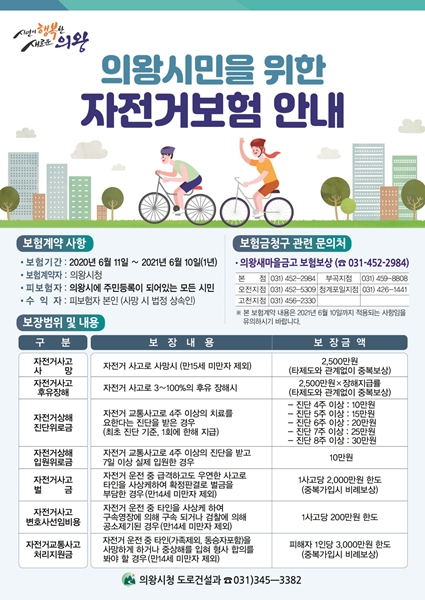 의왕시민 자전거보험 안내문.