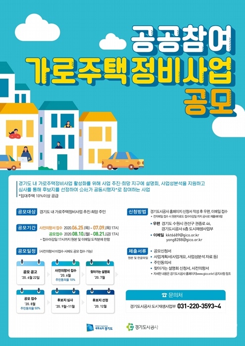 공공참여 가로주택정비사업 공모 홍보 포스터.(사진=경기도시공사)