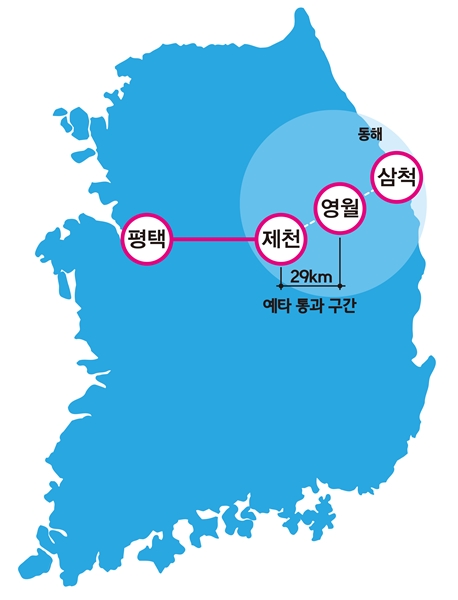 제천 -영월 동ㅇ서고속도로 위치도.(자료=평택시)