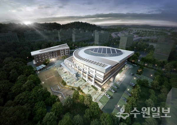 오산변전소 나대지 부지에 세워질 개방형 체육관 조감도.(자료=오산시)