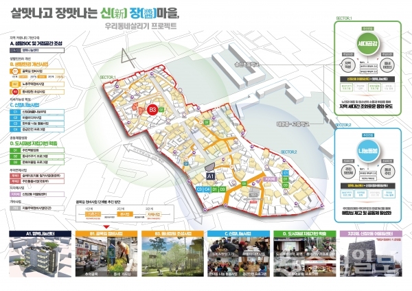 신장2동 지역 도시재생 사업 계획도.(자료=평택시)