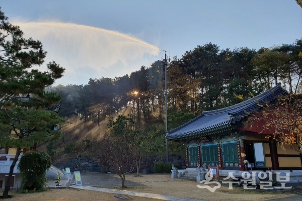 봉녕사 내에 설치된 산불소화시설.(사진=팔달구)