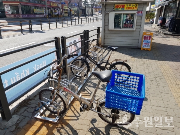 자전거 보관대.(사진=수원시)