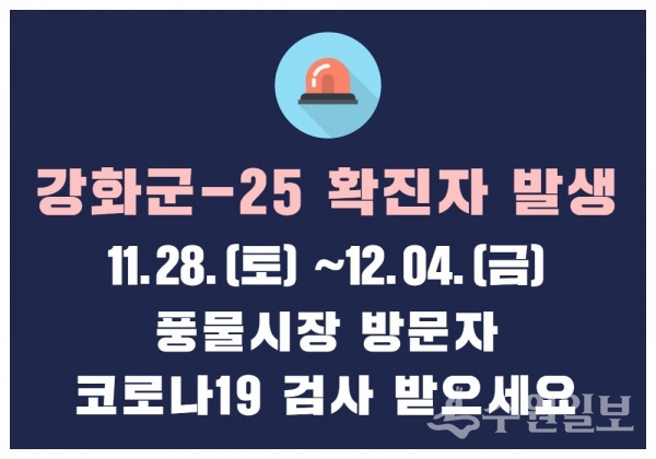 강화군 25번 확진자 관련 안내문.(사진=강화군)
