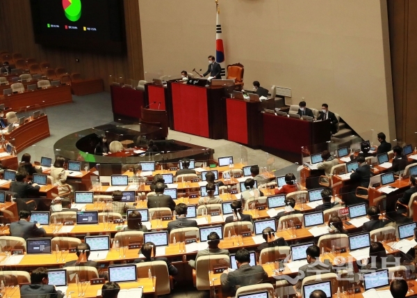 9일 국회 본회의 장면.(사진=수원시)