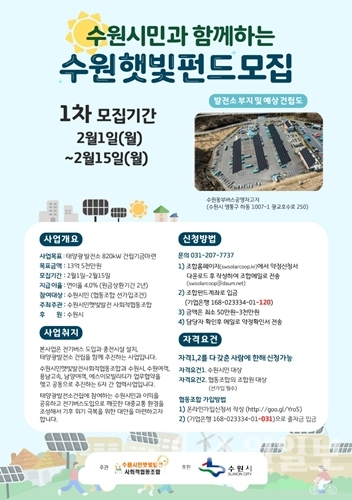 수원햇빛펀드 참여자 모집 안내문.