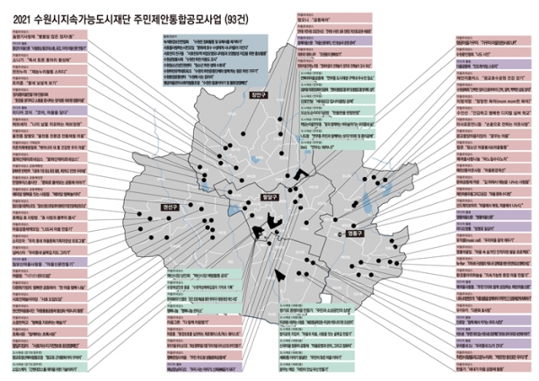 수원시·수원시지속가능도시재단의 ‘주민제안 공모사업’ 115사업 홍보물.