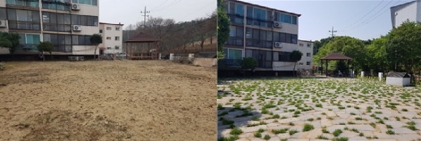 아파트 단지 쉼 공간 조성 전후.(사진=경기도)