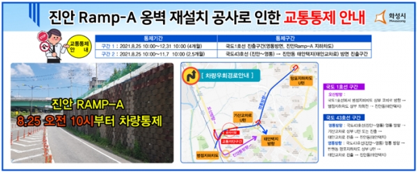 교통통제 안내문.