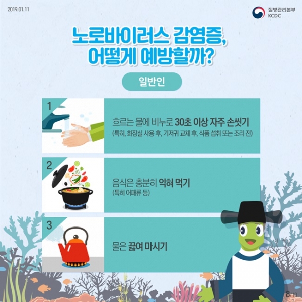 일반인의 노로바이러스 예방법 홍보 포스터.(사진=경기도)