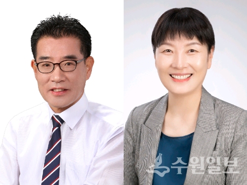 김학기 의장(왼쪽)과 박혜숙 부의장.