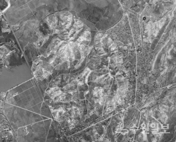 1954년 4월 수원도심 항공사진. (사진=수원시항공사진서비스)