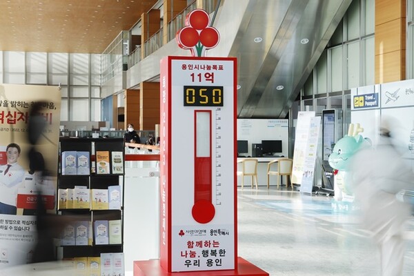 용인시의 ’사랑의 열차 이어달리기‘는 각계각층 시민들의 적극적인 동참으로 19일 현재 5억5000만원이 모금돼, 시작 20일만에 목표액 11억원의 50%를 달성했다..(사진=용인시)