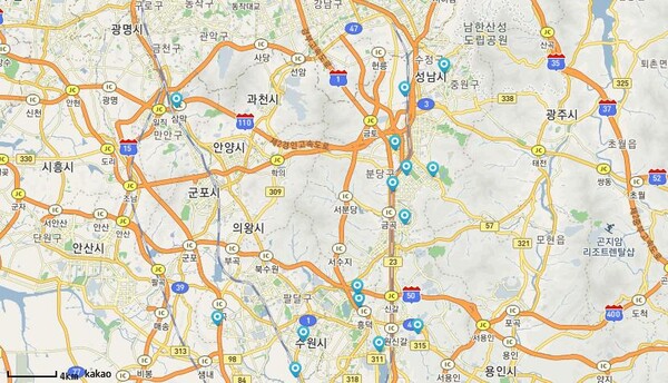 반려동물 놀이시설 구비 공원 현황.(사진=경기도)