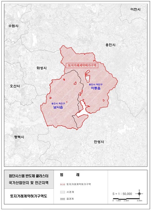 '국가산단 예정지' 토지거래허가구역 위치도.(사진=용인시)