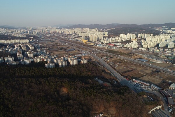 기흥구 보정동과 마북동 일원 경기용인플랫폼시티 사업 대상구역 전경.(사진=용인시)