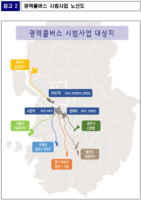 광역콜버스 시범사업 대상지.(사진=경기도)
