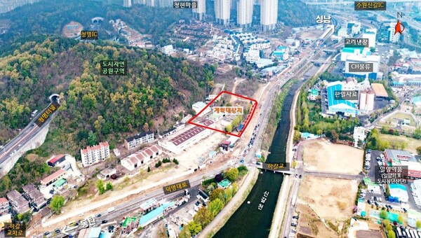 용인시 기흥구 하갈동에 신설이 예정된 중학교 부지의 모습.(사진=용인시)