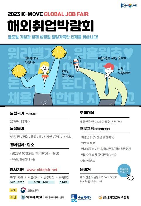 '2023년 K-MOVE 해외취업박람회' 홍보 포스터.