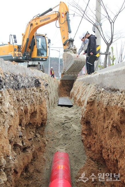 도시가스배관망 매설공사 현장. (사진=경기도)