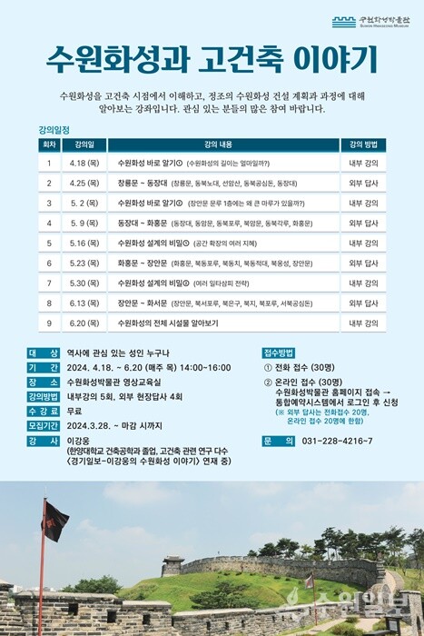 수원화성과 고건축이야기 포스터.