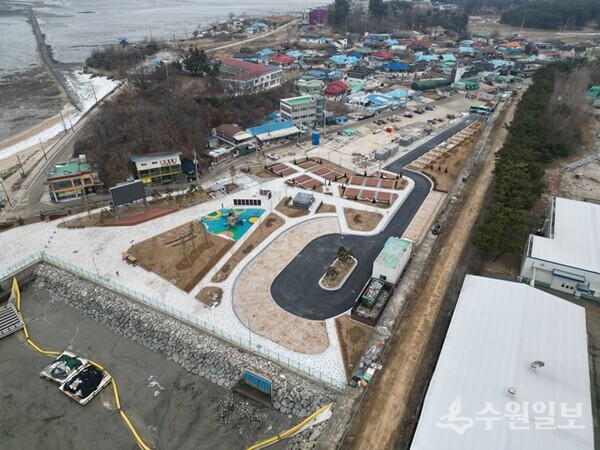 어촌뉴딜300사업 완료로 말끔히 개선된 화성시 고온항 조망도. (사진=경기도)