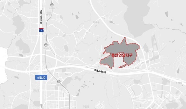 언남지구 개발사업 대상 부지 위치도. (자료=용인시)