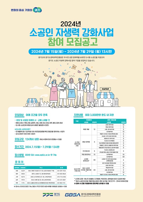 2024년 소공인 자생력 강화사업 참여 모집공고.