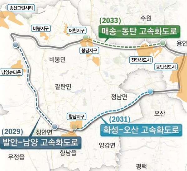 화성시가 추진하는 ‘화성 내부 순환도로망’.