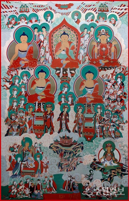 칠장사 오불회 괘불도 재현품_이연욱. (자료=경기도박물관)