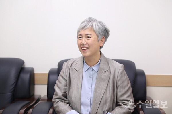 운영위원장 직 사퇴의사를 밝히고 있는 진보당 윤경선의원(사잰=운경선의원제공)