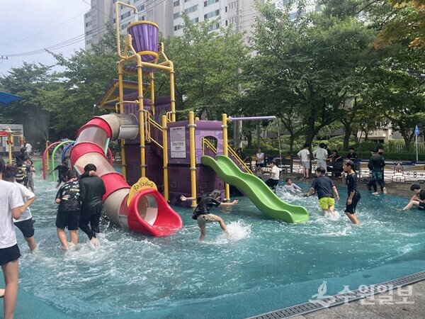 양벌소공원 물놀이장. 광주도시관리공사는 지난 6월 21일 개장한 광주시 물놀이장을 성황리에 폐장했다. (사진=광주도시관리공사)