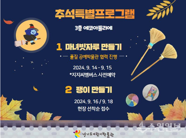 경기도어린이박물관-풀짚공예박물관, 협력프로그램 운영 홍보 포스터.