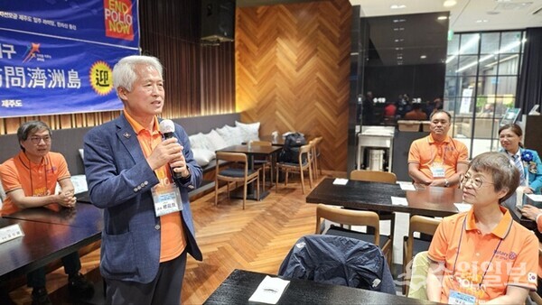 권용준 차차기 총재가 겨려사를 하고 있다. (사진=국제로타리 3750지구)