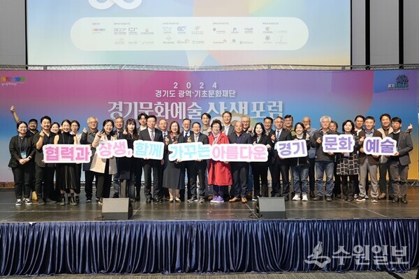 경기문화재단과 경기도내 22개 기초문화재단 관계자들이 '경기문화예술 상생포럼'을 갖고 있다. (사진=경기문화재단)