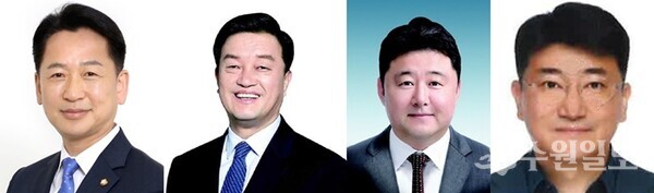 왼쪽부터 내정된 고영인 신임 경제부지사, 윤준호 정무수석, 김봉균 협치수석, 손준혁 소통협치관.