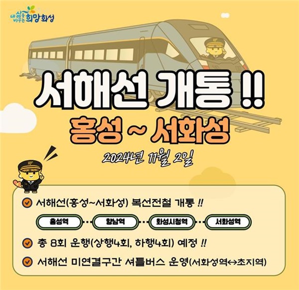 서해선 개통 홍보물. (자료=화성시)