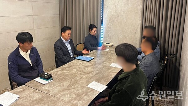 이계문 남양주도시공사 사장(왼쪽 두번째)이 하반기 별내커뮤니티센터 동호회 간담회를 주재하고 있다. (사진=남양주도시공사)