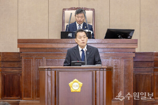 이재준 수원시장이 2025 시정연설을 하고 있다. (사진=수원시)