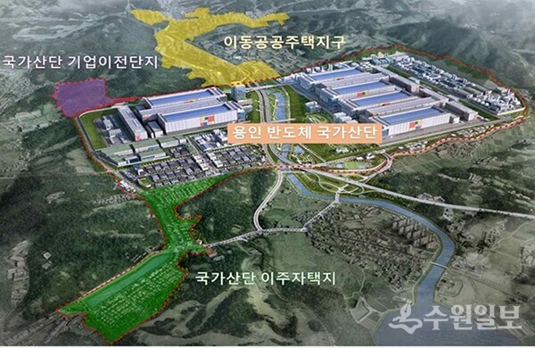국가산업단지에 수용된 기업의 이주단지가 추가된 '용인 첨단시스템반도체 클러스터 국가산업단지 조감도. (사진=국토교통부)